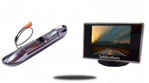 Silver License Plate Backup Camera 3.5 Inch Monitor SKU-25266