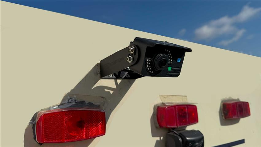Wireless backup camera mounted on a camper/RV