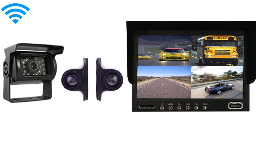 Multi-camera backup system providing full rear and side visibility