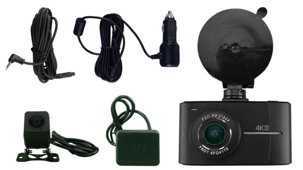 4K dash cam setup by TadiBrothers with front, rear camera and accessories