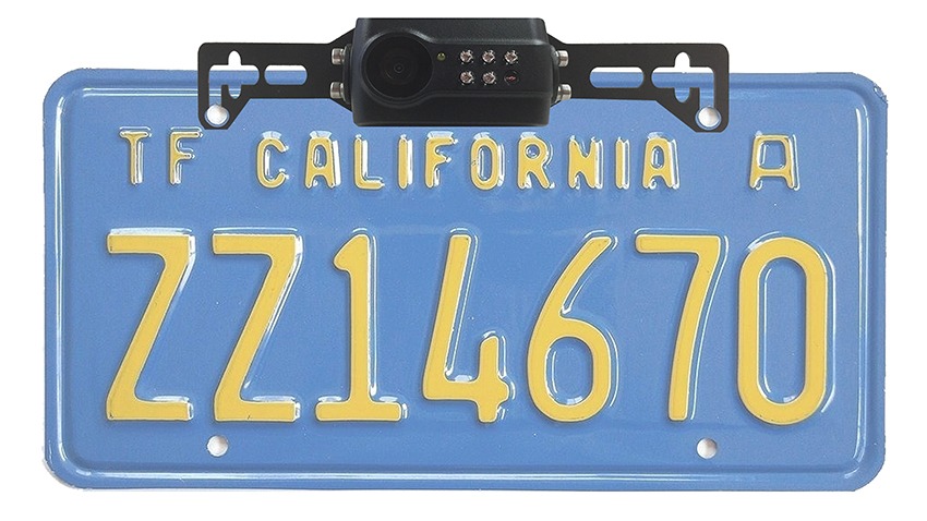 camera mounted on a licence plate