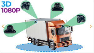 3D 1080P four-camera surround view system for trucks.