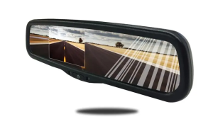 4.3-inch full rear view mirror monitor with Bluetooth and built-in backup camera screen for improved reversing visibility in cars, trucks, and RVs