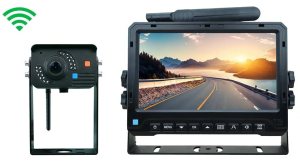 Backup Camera 1080P V3 wireless system with 300ft+ range, showing a clear HD rear view display for long-distance vehicle monitoring and safe reversing in large vehicles and trailers.
