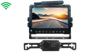 Digital wireless 1080P license plate backup camera with a 7-inch display screen