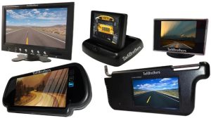 Parking Assist System with Moving Gridlines (OBD II) shown on a car display screen, featuring dynamic parking guidelines