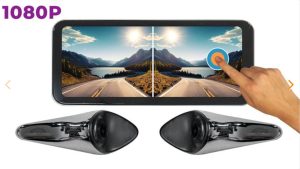 Dual 1080P blind spot cameras with split-screen touchscreen monitor