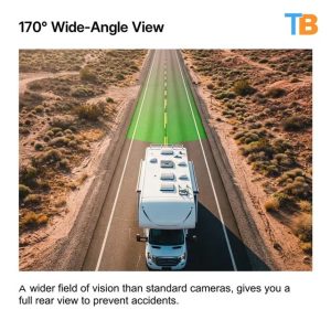 RV driving with forward collision detection overlay