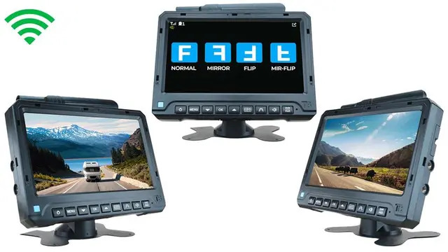 Wired backup camera with seven-inch monitor