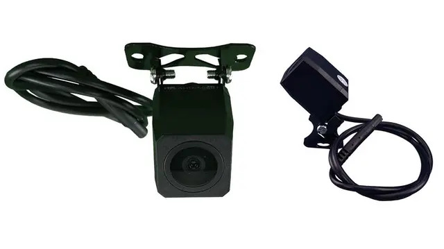 Backup camera unit with mounting bracket and cable